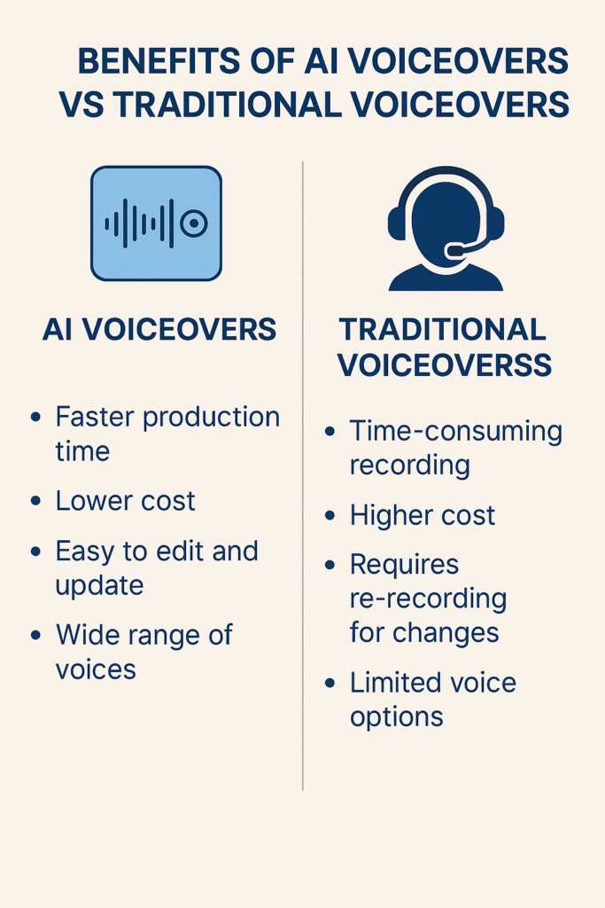 Benefits of AI Voiceovers vs Traditional Voiceovers